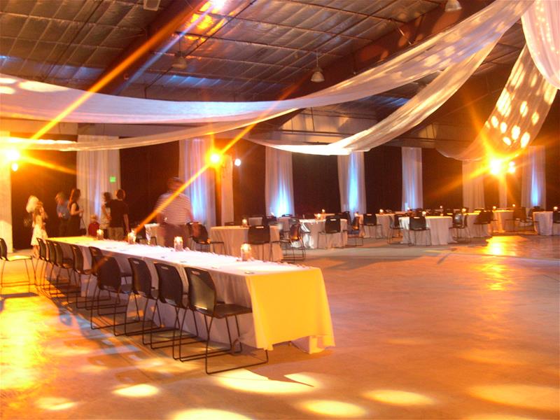 event with amber lighting