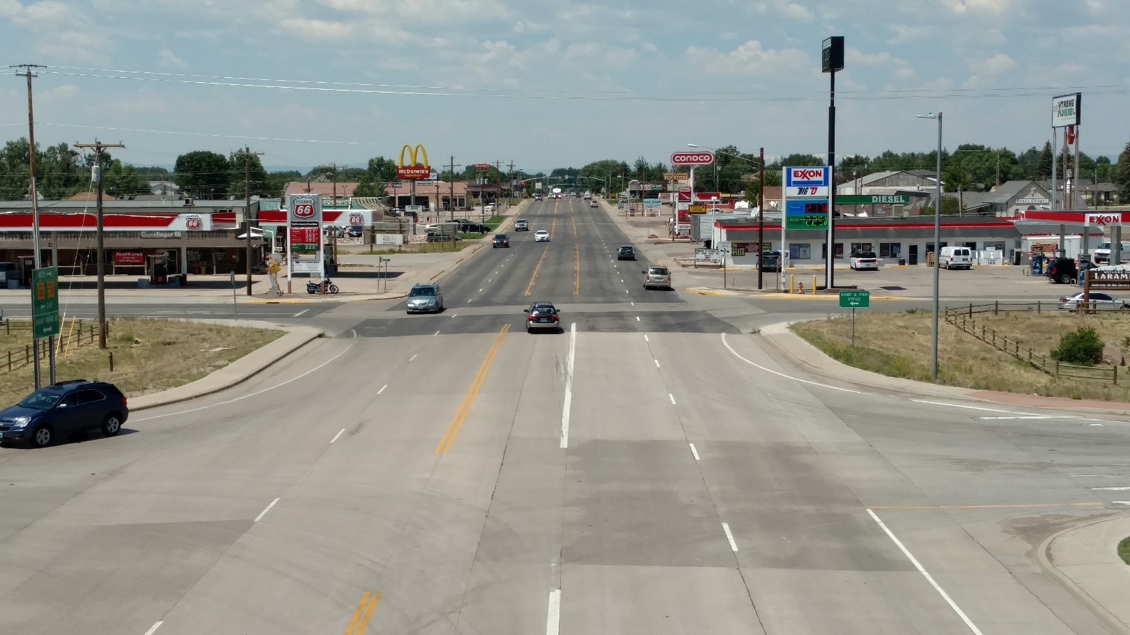 street in West Laramie with cars