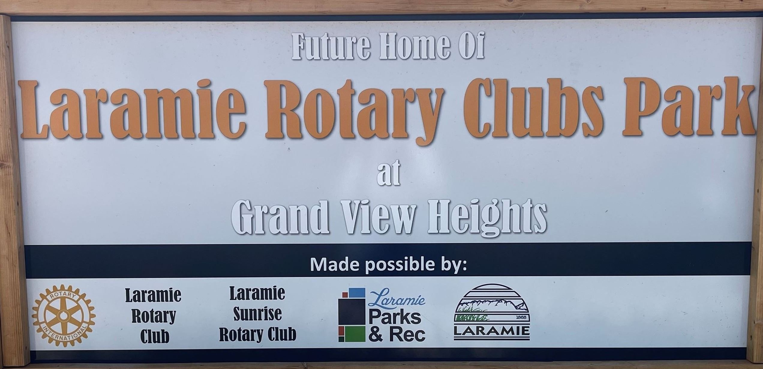 rotary clubs park sign with text
